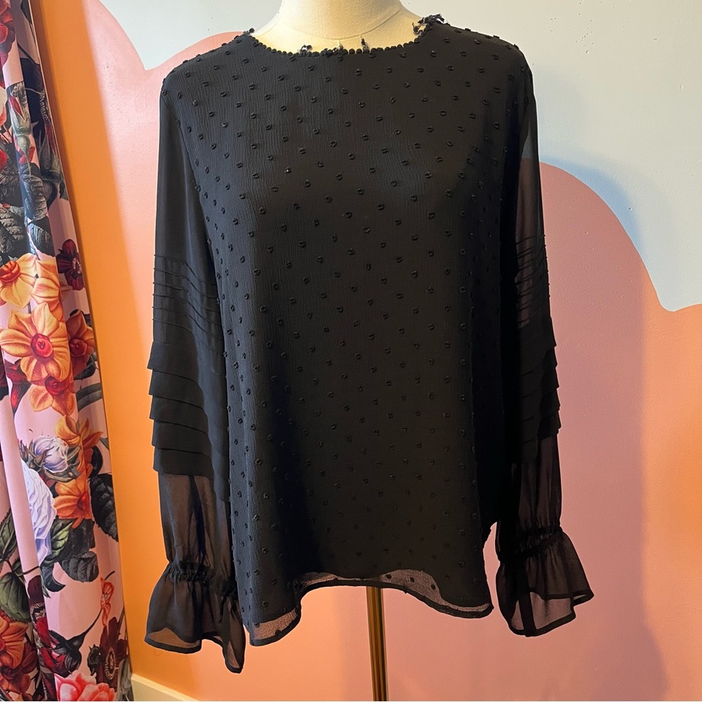 cece black blouse size l